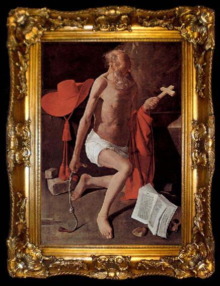 framed  Georges de La Tour St Jerome, ta009-2